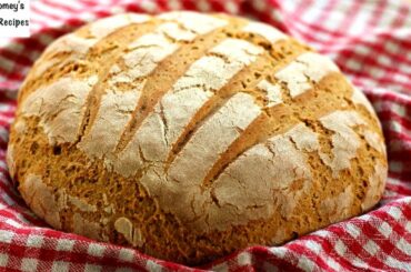 BREAD: No Sugar/No Oil Whole Wheat Bread In 5 Minute Prep Time -Artisan Brown Bread - Skinny Recipes