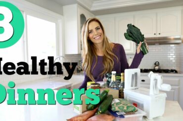 3 Easy & Healthy Dinner Ideas! Lemon Chicken, Sriracha Salmon & Zoodles!