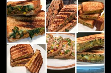 6 Best Veg Sandwich Recipes | 6healthy Sandwich recipes for kids | Healthy Breakfast/Lunch box Ideas