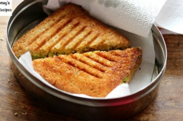 High Protein Veg Sandwich Recipe - Healthy Sandwich For Weight Loss-Paneer Sandwich | Skinny Recipes