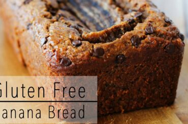 GLUTEN FREE BANANA BREAD Recipe with CHOCOLATE and Almond Butter - Healthy & Delicious!