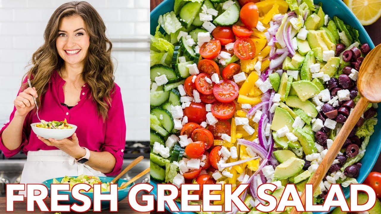 Fresh & Healthy Greek Salad Recipe + Dressing – Natasha's Kitchen Fresh & Healthy Greek Salad Recipe + Dressing - Natasha's Kitchen