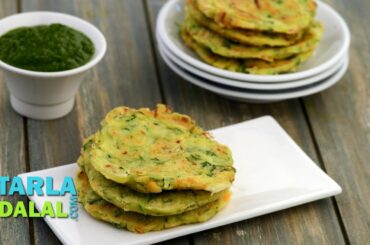 Zucchini and Carrot Pancake (Low Calorie Healthy Breakfast) by Tarla Dalal