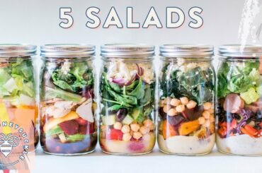 5 MASON JAR Salads ⚡ Meal Prep for #BuzyBeez