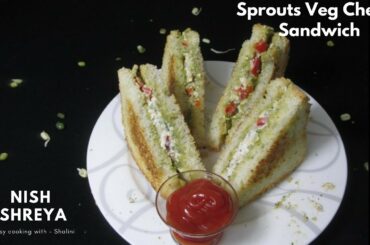 Sprouts Veg Sandwich | Healthy Sandwich | Breakfast Recipe