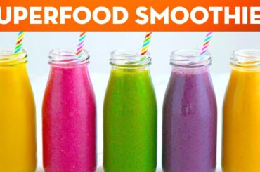 5 Superfood Healthy Smoothie Recipes For Breakfast Lunch & Dinner + ANNOUNCEMENT! - Mind Over Munch
