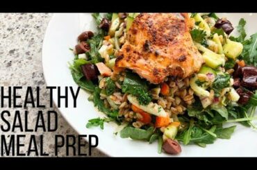 Healthy Salad Meal Prep // Salmon & Herb Farro Salad