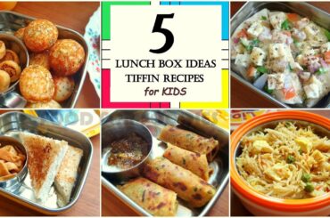 5 Tiffin recipes | Lunch Box recipes for kids | Easy and Quick Tiffin Ideas for kids |