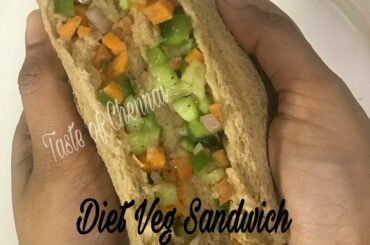 Healthy Veg Sandwich for Kids | Weight Loss Recipe ~ Diet Sandwich Recipe ~ Kids Lunch Box Recipe