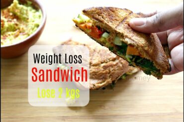 Lose 2 kgs In A Week - Weight Loss Veg Sandwich - Healthy Indian Breakfast Ideas/Recipes