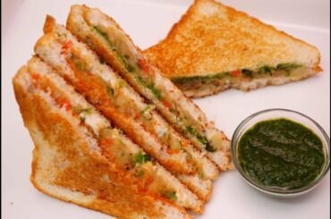 10 Min में तवे पर बनाये सबसे healthy Sandwich || Veg Sandwich Recipe -  Potato Sandwich