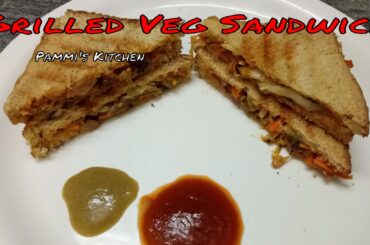 Grilled Sandwich | Grilled Veg Sandwich Recipe | Healthy Grilled Sandwich | Kids Lunch Box Recipe