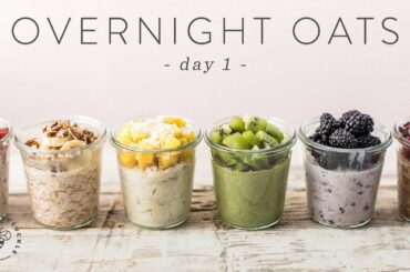 OVERNIGHT OATS 6 Ways | Easy Healthy RAINBOW Breakfasts 🐝 DAY 1 | HONEYSUCKLE