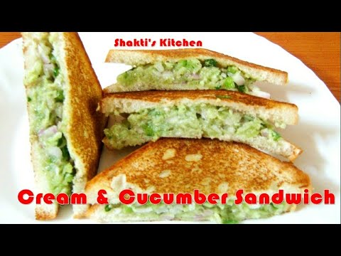 Cream & Cucumber Sandwich Recipe in Hindi- कुकम्बर सैंडविच रेसिपी- Healthy Breakfast Recipe Ideas Cream & Cucumber Sandwich Recipe in Hindi- कुकम्बर सैंडविच रेसिपी- Healthy Breakfast Recipe Ideas
