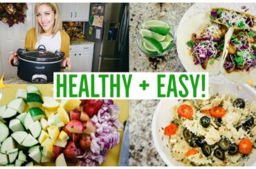 HEALTHY CROCKPOT MEALS! 3 EASY RECIPE IDEAS! BEEF 🌮🍍 CHICKEN 🍗 + VEGETARIAN 🍝🥗 | Brianna K