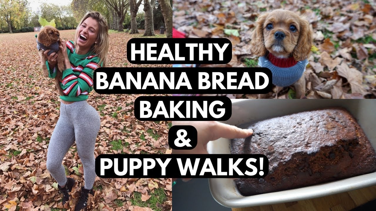 HEALTHY BANANA BREAD RECIPE & My Puppys First Walk | VLOG HEALTHY BANANA BREAD RECIPE & My Puppys First Walk | VLOG