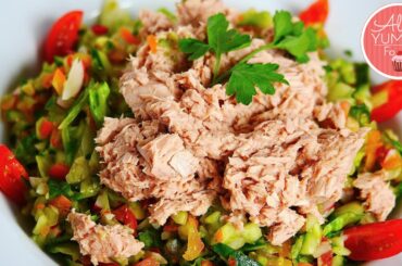 How to Make Tuna Salad - Quick & Healthy Salad Recipe - Овощной салат с тунцом