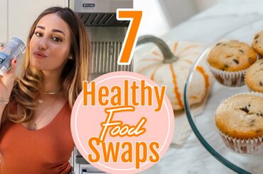 7 EASY HEALTHY FOOD SWAPS// Banana chocolate muffins