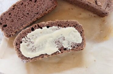 Gluten free grain free. Easy and healthy chocolate protein tahini bread recipe.