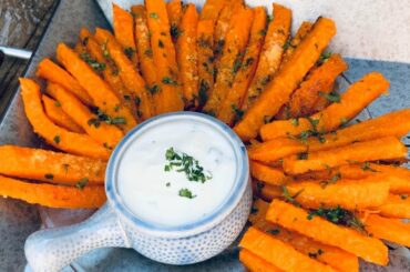 Healthy Halloween Recipe - Low Calories Recipe. Garlic Parmesan pumpkin Fries.Time to eat HF