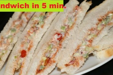 Sandwich in 5 minutes | Kids Tiffin recipe | Veg Mayonnaise Sandwich | Breakfast recipe