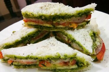 Mumbai Famous Green Sandwich-Bangla Tiffin Recipe-Healthy Breakfast Vegetable স্যান্ডউইচ