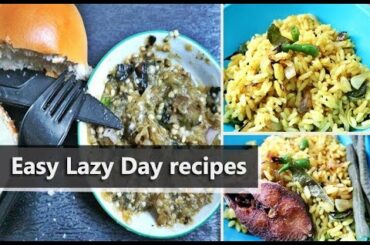 Easy Lazy Day Recipes ||  Quick and Healthy Lunch Ideas || eggplant hummus and lemon rice