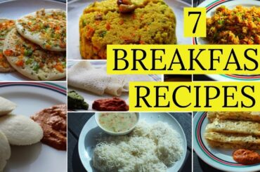 7 DAYS BREAKFAST RECIPES /WEEKLY BREAKFAST MENU /HEALTHY  BREAKFAST RECIPES