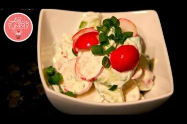 Cucumber & Radish Salad, Healthy Salad Recipe - Салат с редисом и огурцами рецепт