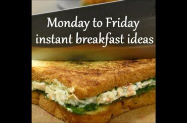 Monday to Friday Easy breakfast recipes | weekdays breakfast ideas |Indian instant breakfast recipes