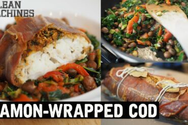 Top Healthy Recipes - Jamon wrapped cod with borlotti bean stew