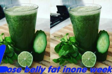 How To Lose Belly Fat In One Week With A Smoothie Drink Made With Lime, Cucumber And Mint