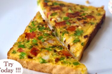 Instant Besan Toast Recipe - Open toast sandwich, breakfast and lunch box recipe.Kids recipe