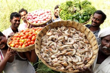 PRAWNS GRAVY Recipe | Villagers cooking Prawns Masala | Shrimp Curry | Healthy Food