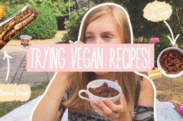 TRYING VEGAN RECIPES! || Healthy Cookie Dough + Vegan Banana Bread?