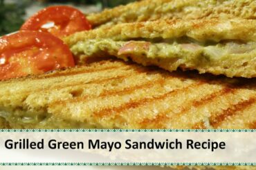 Grilled Green Mayo Sandwich | Coriander Mayo Grill Sandwich Recipe by Healthy Kadai