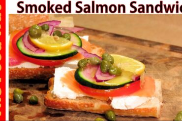 Smoked Salmon Sandwich Recipe - Healthy Idea With Goat Cheese, Capers, Lemon, Tomato | The Food Nut