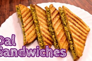 Dal Sandwich Recipe - Moong Dal Sandwich Recipe - Tasty & Healthy Grilled Sandwich Recipe in Hindi