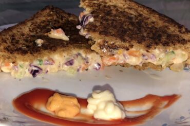 CHEESY VEG SANDWICH RECIPE BY AROOSH'S HEALTHY KITCHEN