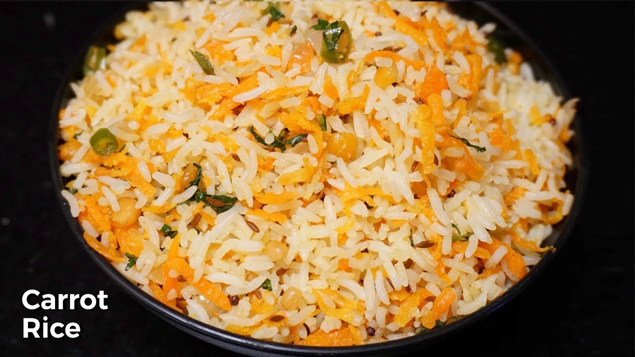 Carrot Rice | Easy & Healthy Lunch Box rice In 5 mins | Carrot Fried Rice Recipe Carrot Rice | Easy & Healthy Lunch Box rice In 5 mins | Carrot Fried Rice Recipe