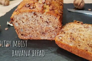 Healthy Moist Banana Bread with Walnuts Recipe | Sugar Free Banana Bread Recipe