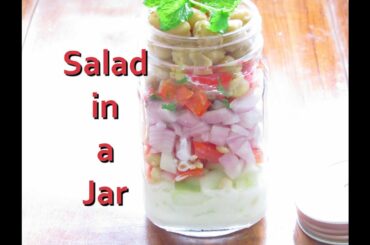 Salad In A Jar Recipe - Healthy & Low Calorie Lunch Recipes - Lose 1 Kg In 1 Week