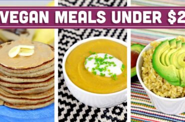 Breakfast Lunch and Dinner Under $2! Easy Vegan Recipes - Mind Over Munch