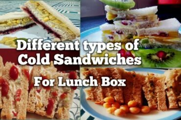 Cold Sandwich - Quick Five Minutes Snack |Sandwich recipes|Kids Lunchbox Icold Sandwich Recipes