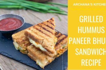 Grilled Hummus Paneer Bhurji Sandwich - Snacks Recipes By Archana's Kitchen