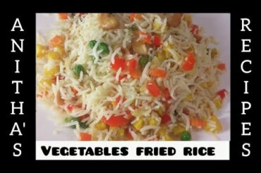 Vegetables fried rice / no sauce healthy recipe / variety rice / Anitha's Recipes