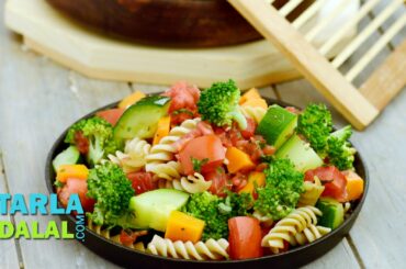 Pasta and Vegetable Salad (Zero Oil Healthy Salad) by Tarla Dalal