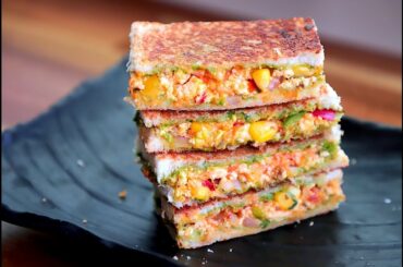 Schezwan paneer sandwich recipe - easy paneer sandwich recipe
