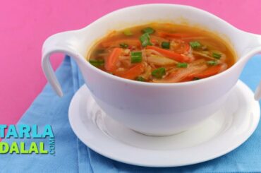 Spicy Stir fry Soup ( Low Calorie Healthy Soup) by Tarla Dalal