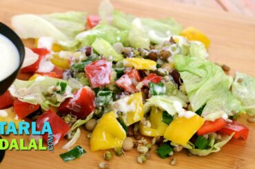 Sprouts and Veggie Salad (Low Calorie, Diabetic & Healthy Heart Recipe) by Tarla Dalal
